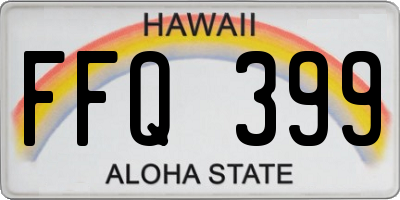 HI license plate FFQ399