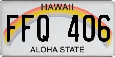 HI license plate FFQ406