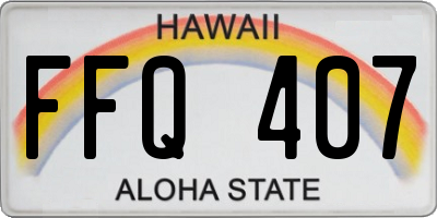 HI license plate FFQ407