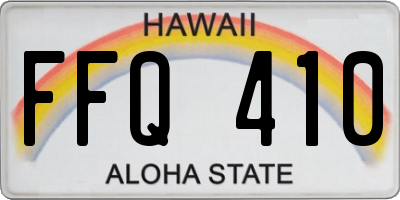HI license plate FFQ410