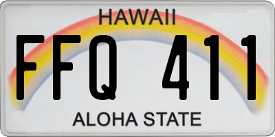 HI license plate FFQ411