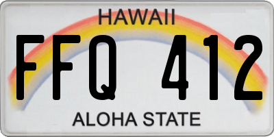 HI license plate FFQ412