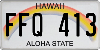 HI license plate FFQ413