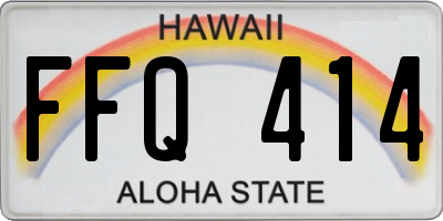 HI license plate FFQ414