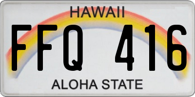 HI license plate FFQ416
