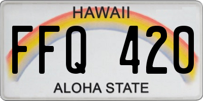 HI license plate FFQ420