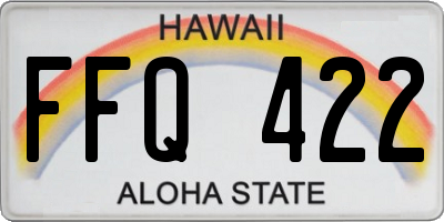 HI license plate FFQ422
