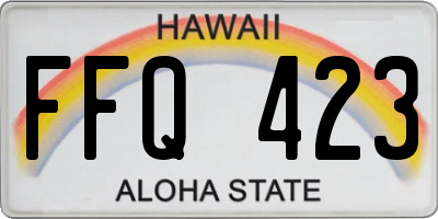 HI license plate FFQ423