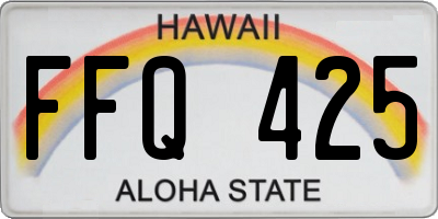 HI license plate FFQ425