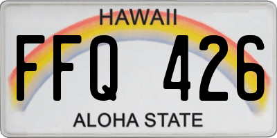 HI license plate FFQ426
