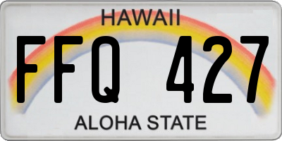 HI license plate FFQ427