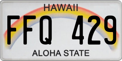 HI license plate FFQ429