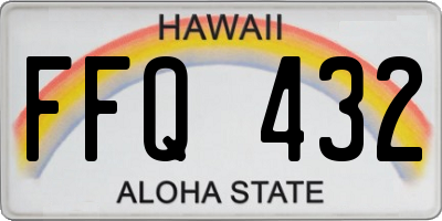 HI license plate FFQ432
