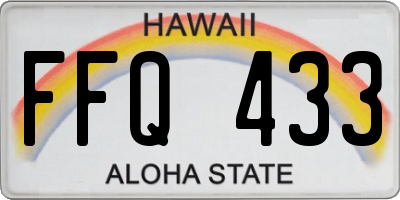 HI license plate FFQ433