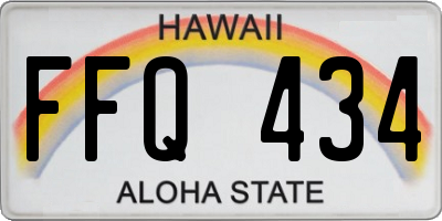 HI license plate FFQ434
