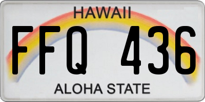 HI license plate FFQ436