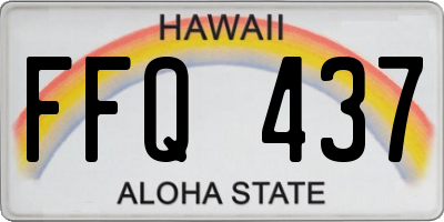HI license plate FFQ437