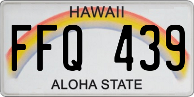 HI license plate FFQ439