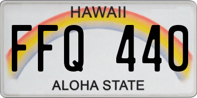 HI license plate FFQ440
