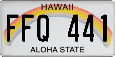 HI license plate FFQ441