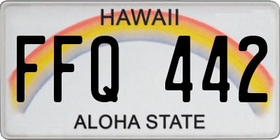 HI license plate FFQ442