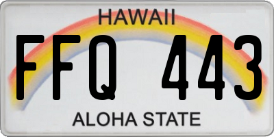 HI license plate FFQ443