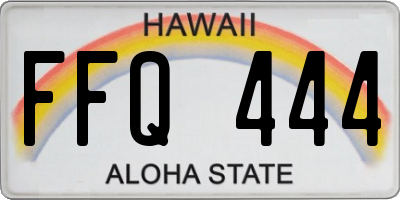 HI license plate FFQ444