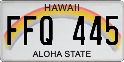 HI license plate FFQ445