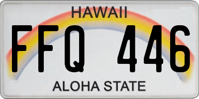HI license plate FFQ446