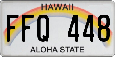 HI license plate FFQ448