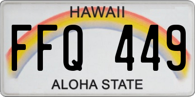 HI license plate FFQ449