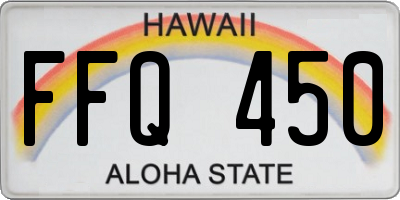 HI license plate FFQ450
