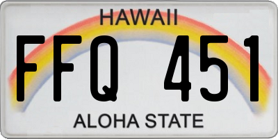 HI license plate FFQ451