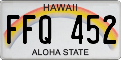 HI license plate FFQ452