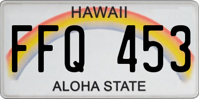 HI license plate FFQ453