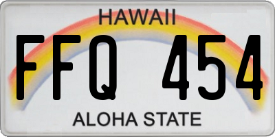 HI license plate FFQ454