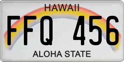 HI license plate FFQ456