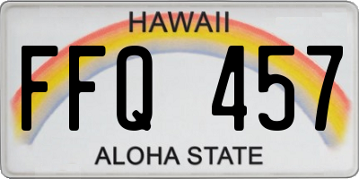 HI license plate FFQ457