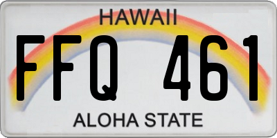 HI license plate FFQ461