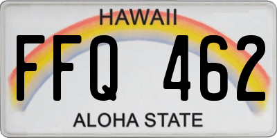 HI license plate FFQ462