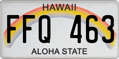HI license plate FFQ463