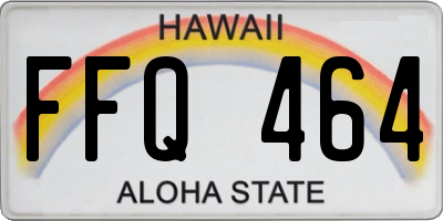 HI license plate FFQ464