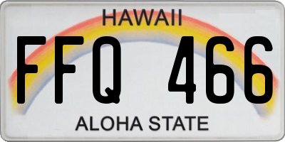 HI license plate FFQ466