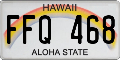 HI license plate FFQ468
