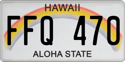 HI license plate FFQ470