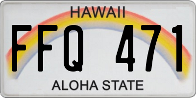 HI license plate FFQ471