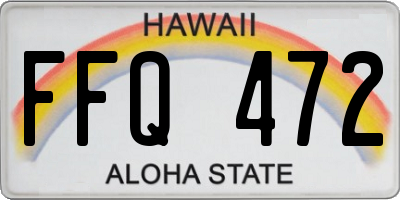 HI license plate FFQ472