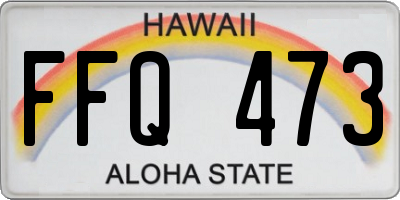 HI license plate FFQ473