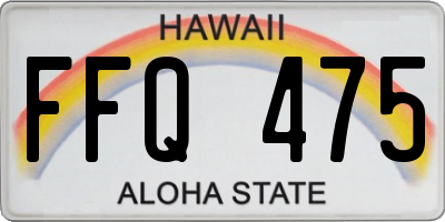 HI license plate FFQ475