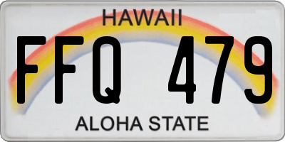 HI license plate FFQ479
